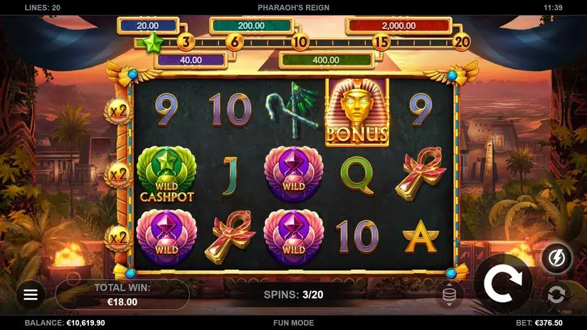 Pharaoh’s Reign slot screenshot