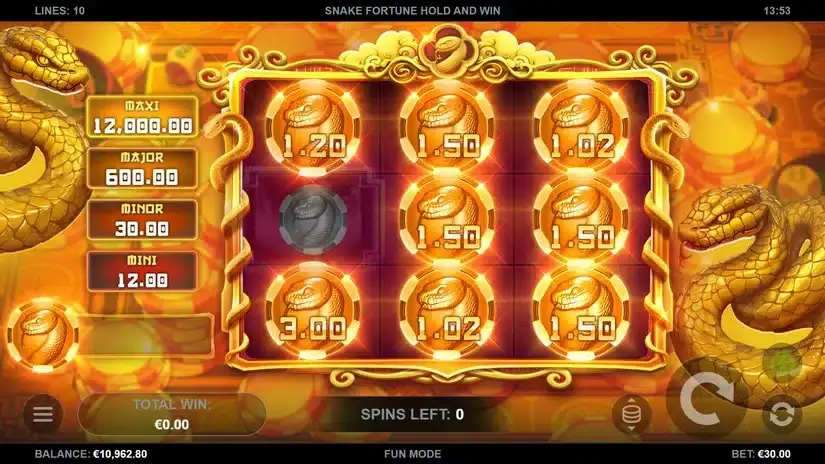 Snake Fortune Hold and Win slot screenshot 4