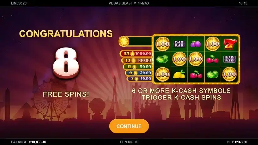 Vegas Blast Mini-Max slot screenshot 3
