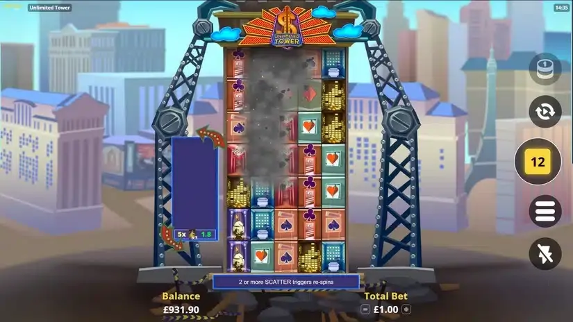 Unlimited Tower slot screenshot 3