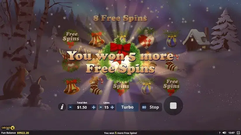 Xmas at the Cabin slot screenshot 5