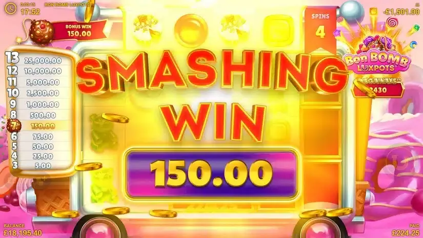 Bon Bomb Luxpots slot screenshot 