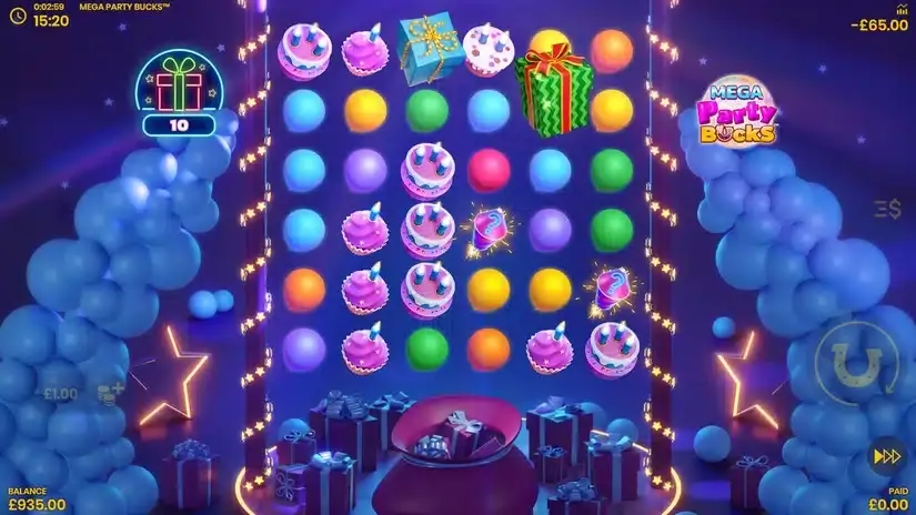Mega Party Bucks slot screenshot 2