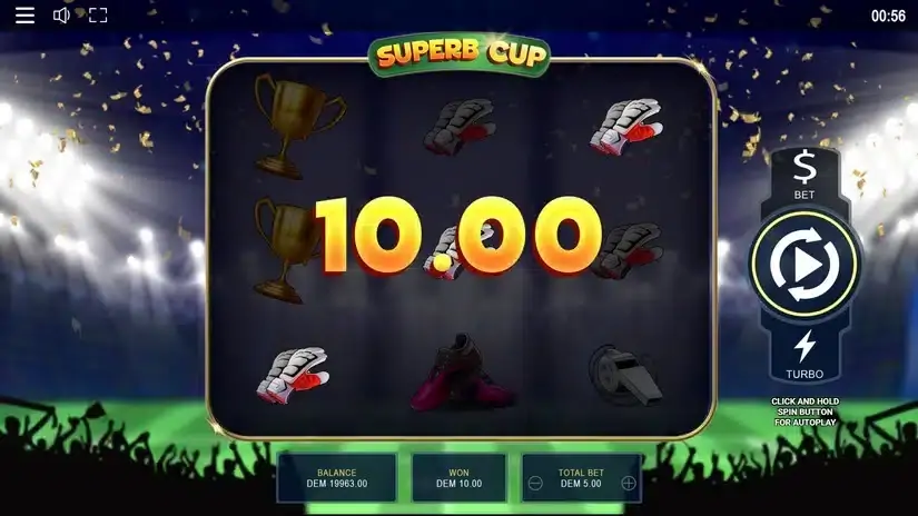 Superb Cup slot screenshot 3