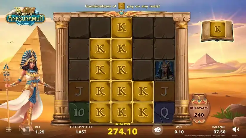 Book of Anksunamun Rockways slot screenshot 5