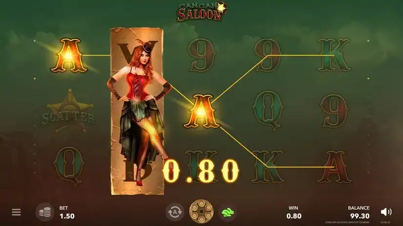 CanCan Saloon slot screenshot 2