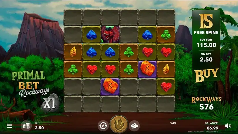 Primal Bet Rockways slot screenshot 1