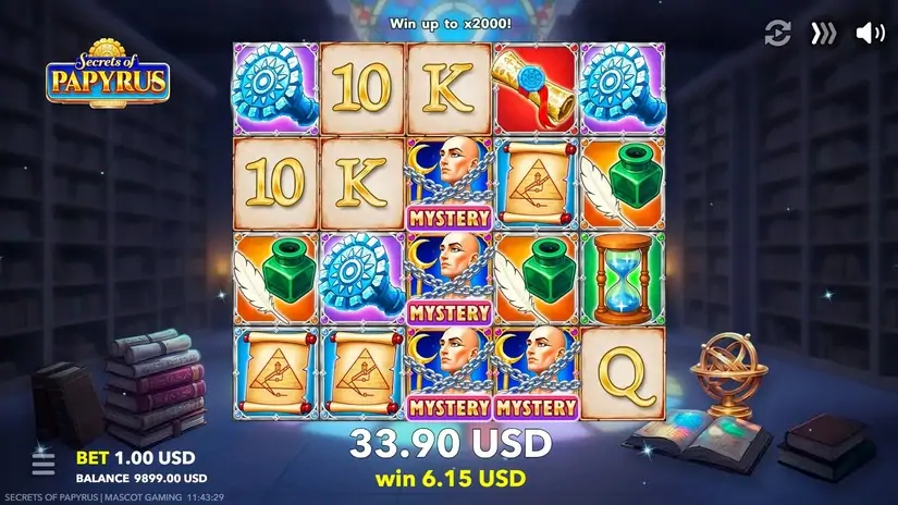 Secrets of Papyrus slot screenshot 4