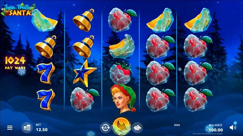 Twin Fruits of Santa slot screenshot 2