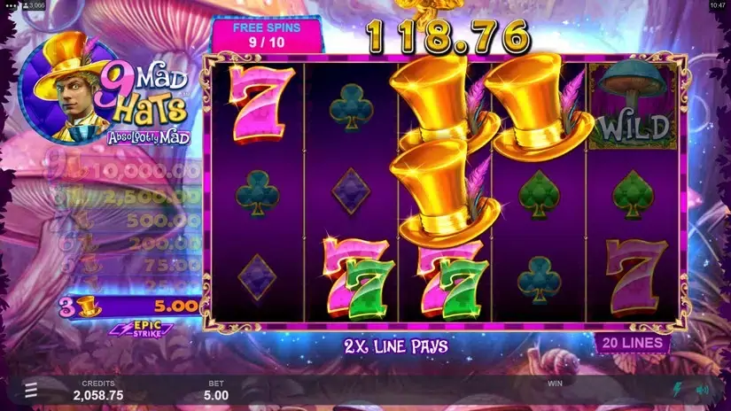 9 Mad Hats slot screenshot 7