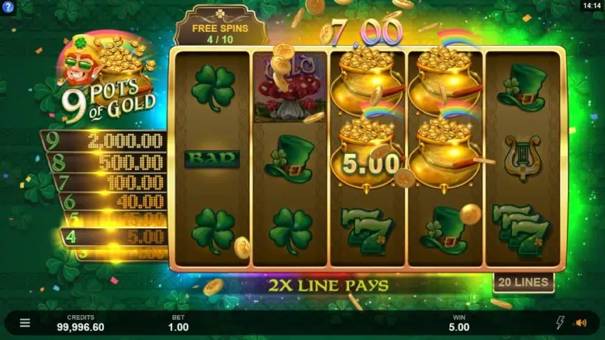 9 Pots of Gold slot screenshot 