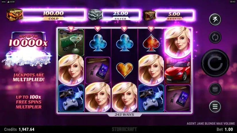 Agent Jane Blonde Max Volume slot screenshot 4