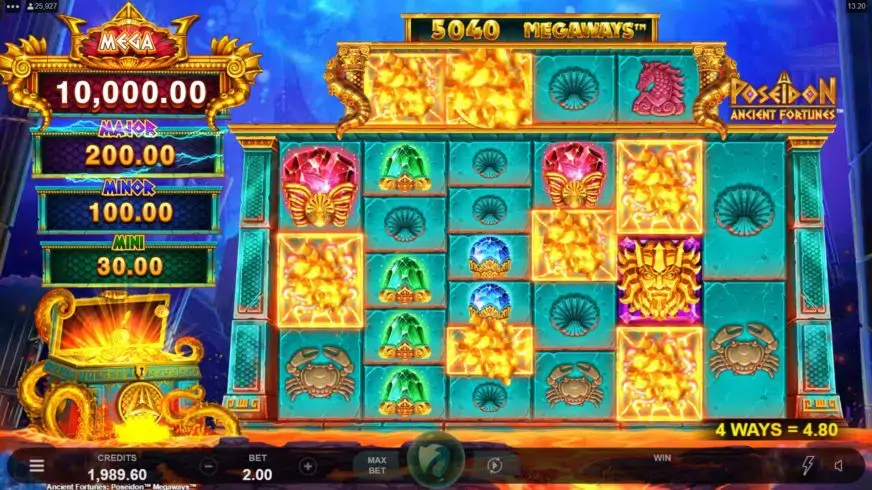 Ancient Fortunes Poseidon Megaways slot screenshot 3