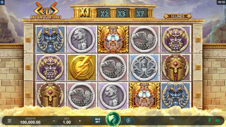 Ancient Fortunes: Zeus slot screenshot 1