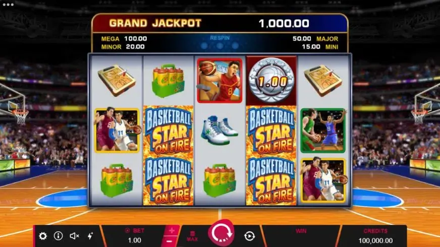 Basketball Star On Fire slot screenshot 1