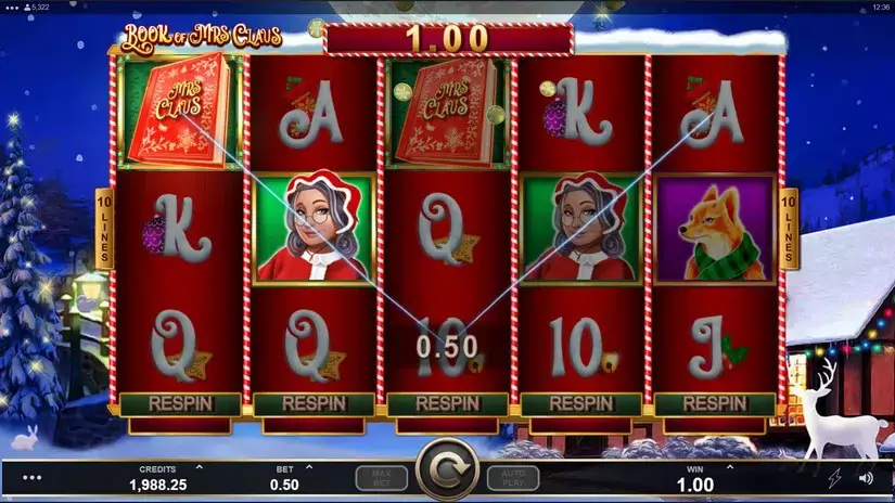 Book of Mrs Claus slot screenshot 2