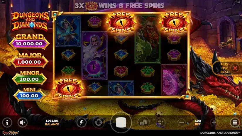 Dungeons and Diamonds slot screenshot 3