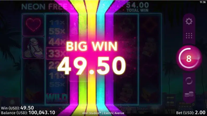 Electric Avenue slot screenshot