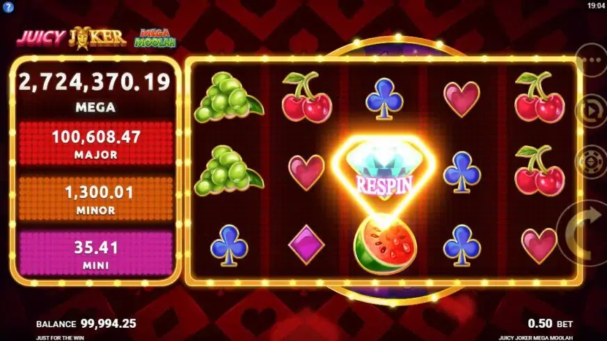 Juicy Joker Mega Moolah slot screenshot 2