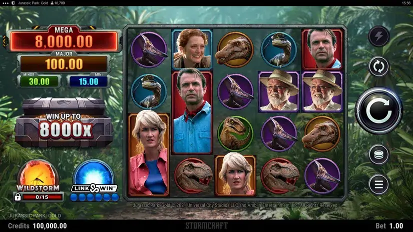 Jurassic Park Gold slot screenshot 