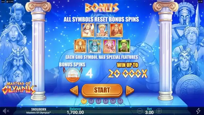 Masters of Olympus slot screenshot 3