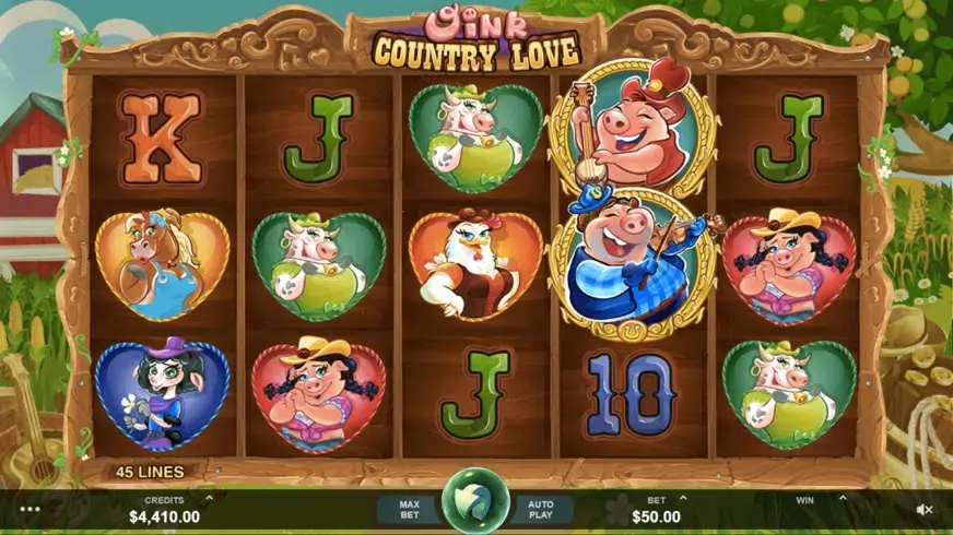 Oink Country Love slot screenshot 1