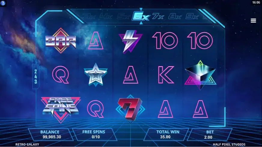Retro Galaxy slot screenshot