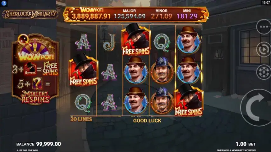 Sherlock and Moriarty WowPot slot screenshot 2