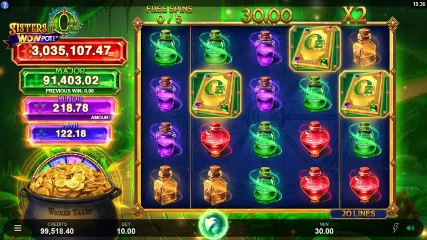 Sisters of Oz WOWPot slot screenshot 3