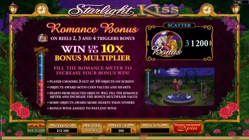Starlight Kiss slot screenshot 4