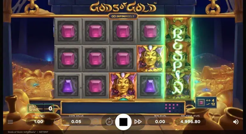 Gods of Gold Infinireels slot screenshot 2