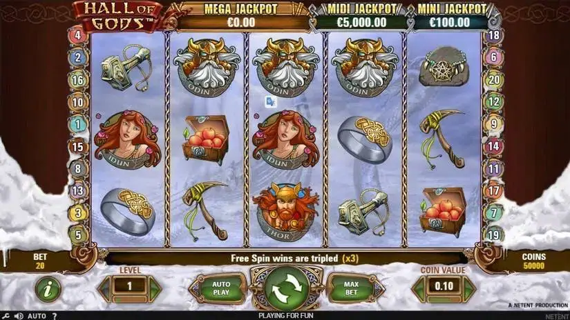 Hall of Gods slot screenshot 