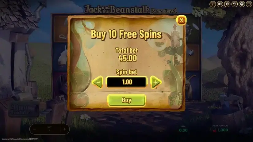 Jack and the Beanstalk Remastered slot screenshot 2