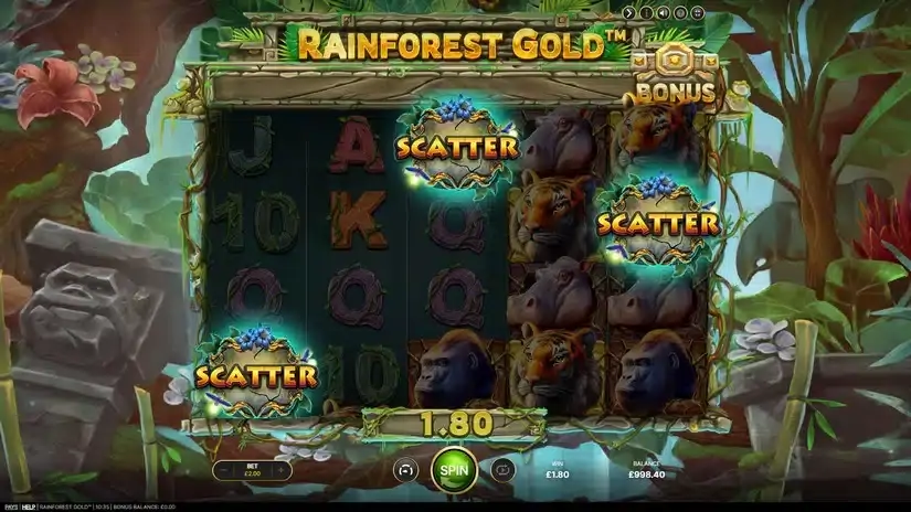 Rainforest Gold slot screenshot 2