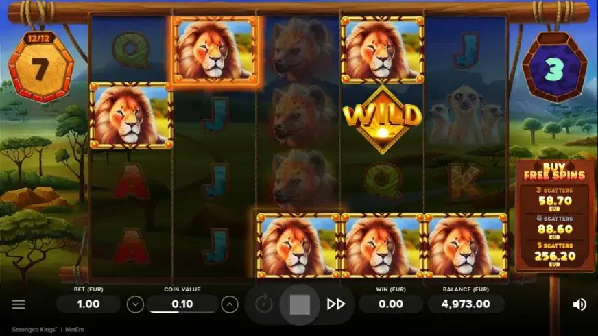 Serengeti Kings slot screenshot 2