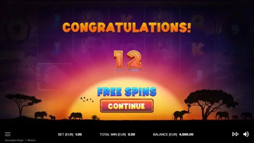 Serengeti Kings slot screenshot 5