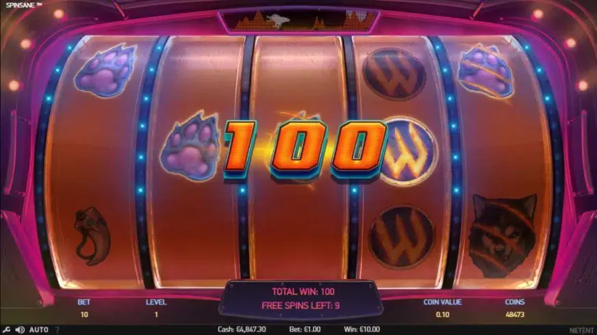 Spinsane slot screenshot 