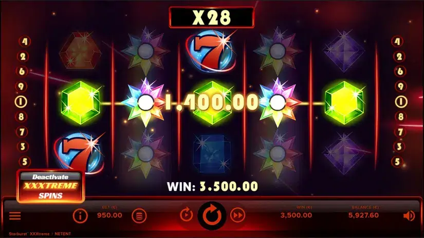 Starburst XXXtreme slot screenshot 