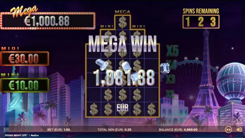 Vegas Night Life slot screenshot 