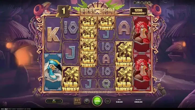Wild Turkey Megaways slot screenshot 