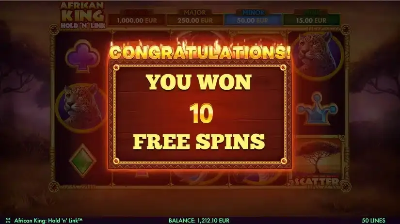 African King Hold’n’Win slot screenshot 4
