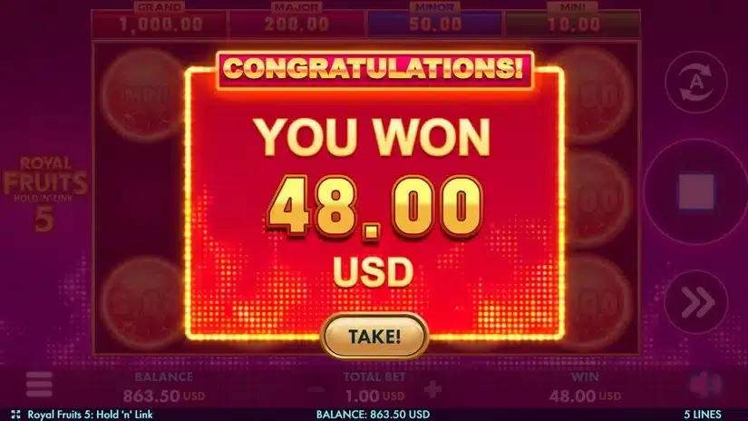 Royal Fruits 5 slot screenshot 