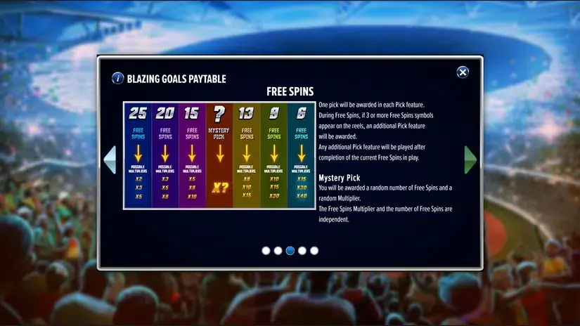 Blazing Goals slot screenshot 3