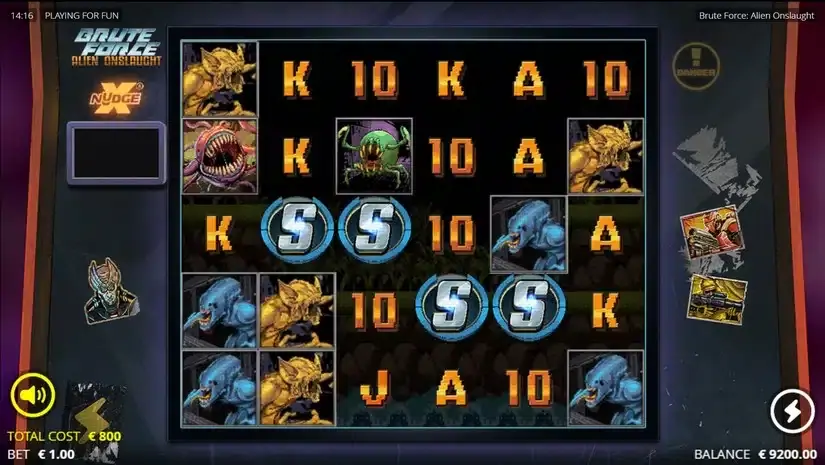 Brute Force Alien Onslaught slot screenshot 2