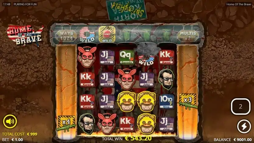 Home of the Brave slot screenshot 