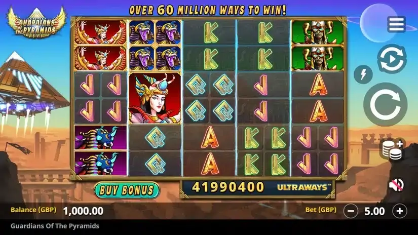 Guardians of the Pyramids slot screenshot 