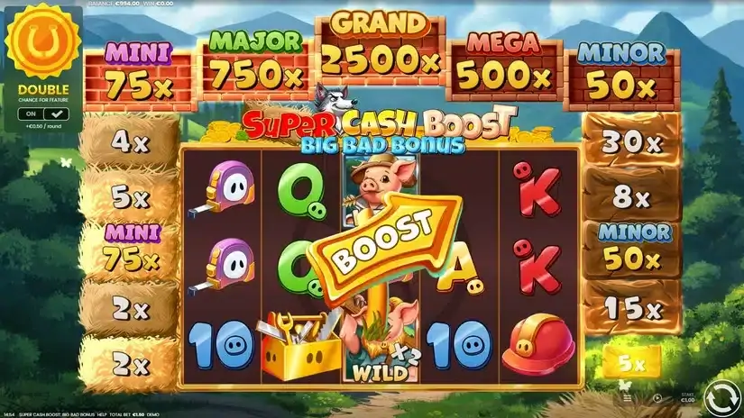 Super Cash Boost Big Bad Bonus slot screenshot 2