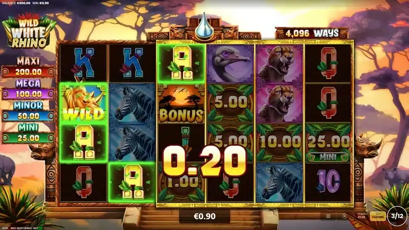 Wild White Rhino slot screenshot 5