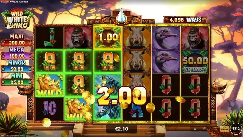 Wild White Rhino slot screenshot 6