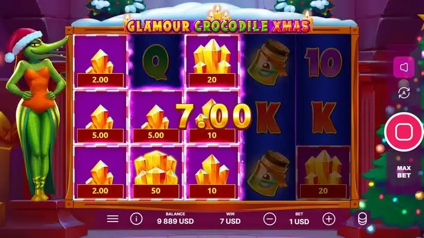 Glamour Crocodile Christmas slot screenshot 4